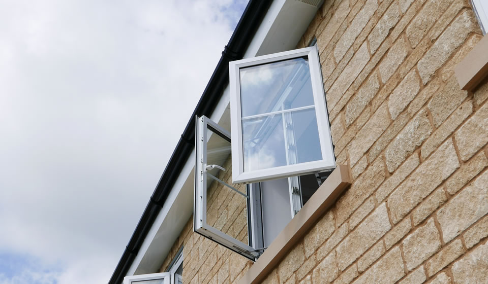 White uPVC casement window with a clean, modern frame design